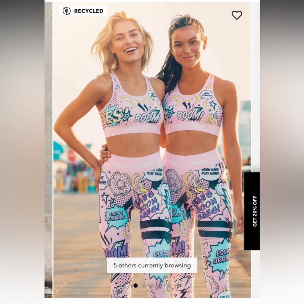 STRONGER comic book print leggings